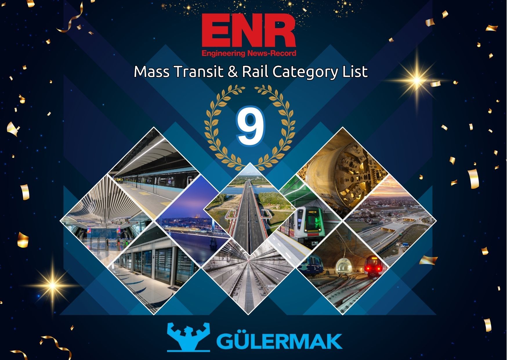 Gülermak rose to 9th place in the ENR 2025 list.